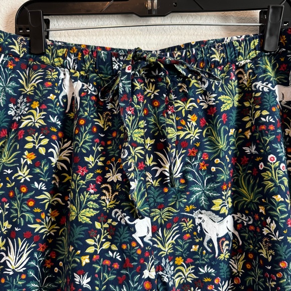 Fresh Print Unicorn Garden Blue Floral Pants and Shirt Pajama Set Size XL - Picture 12 of 14